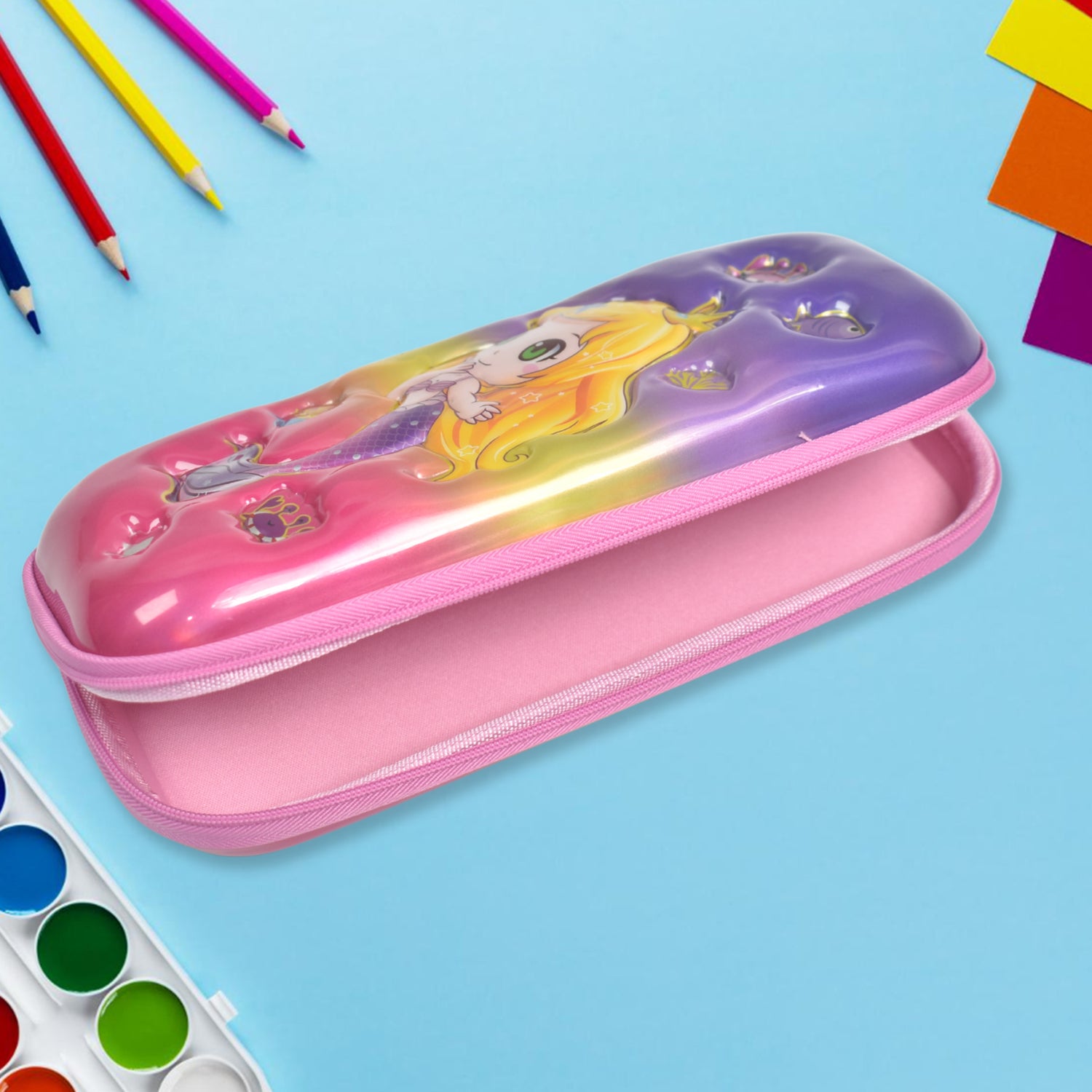 3d Cartoon Zipper Compass Box Pencil Box (1 Pc) 3d Cartoon Zipper Compass Box Pencil Box (1 Pc)
